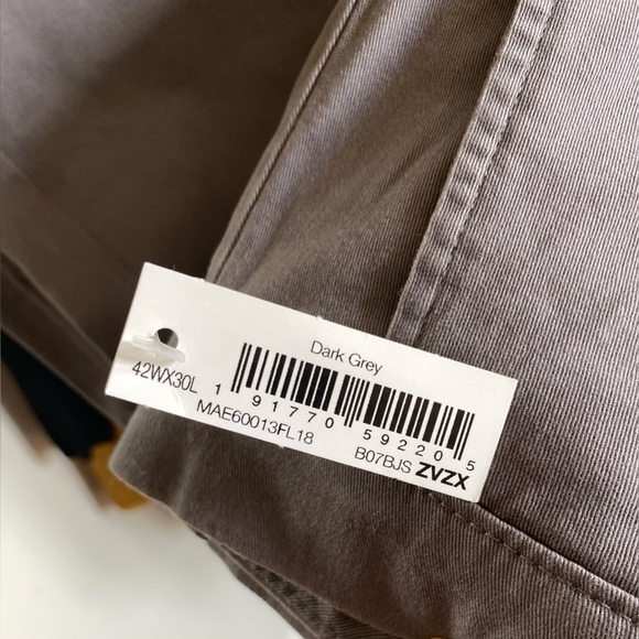 Classic Fit Flat Front Chino Pant in Grey - Picture 8 of 16